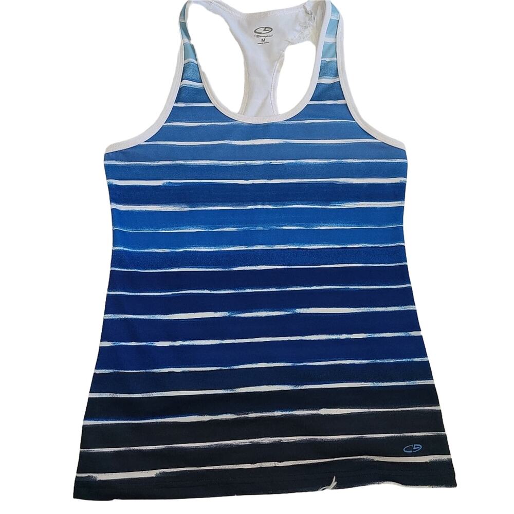 Champion Blue Ombre Striped Racer Back Tank Medium